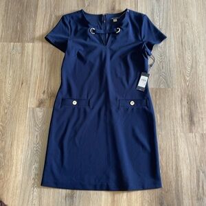 Tommy Hilfiger Classic Scuba Crepe Two Pocket Shift Dress Size 10 NWT